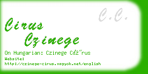 cirus czinege business card